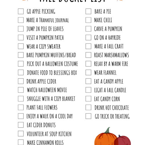 LIST OF FALL THINGS TO DO – FREE BUCKET LIST PRINTABLE